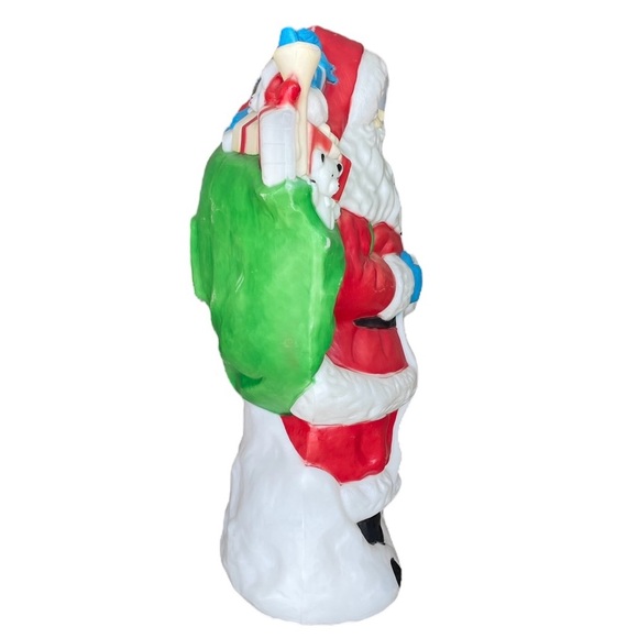 Rare Vintage ”Santa’s Best” Santa w/ Toy Sack Lighted Outdoor Plastic Blow Mold - Picture 5 of 7